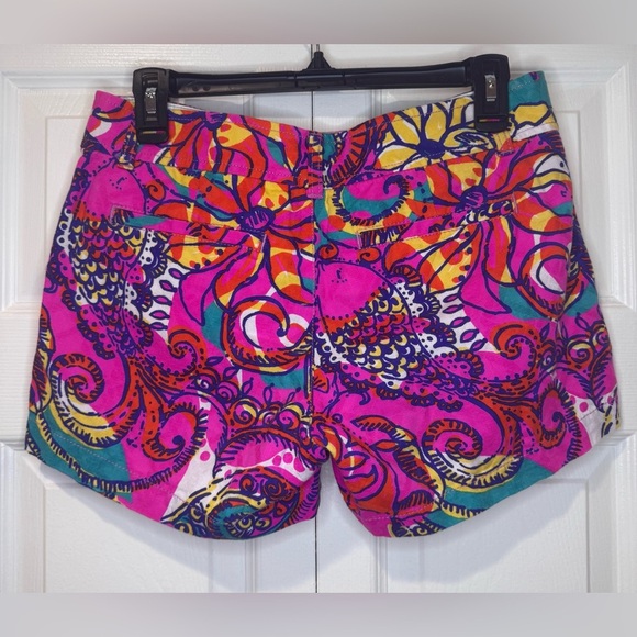 Lilly Pulitzer The Callahan Short Textured Paisley Print Cotton Size 2. EUC - Picture 2 of 11